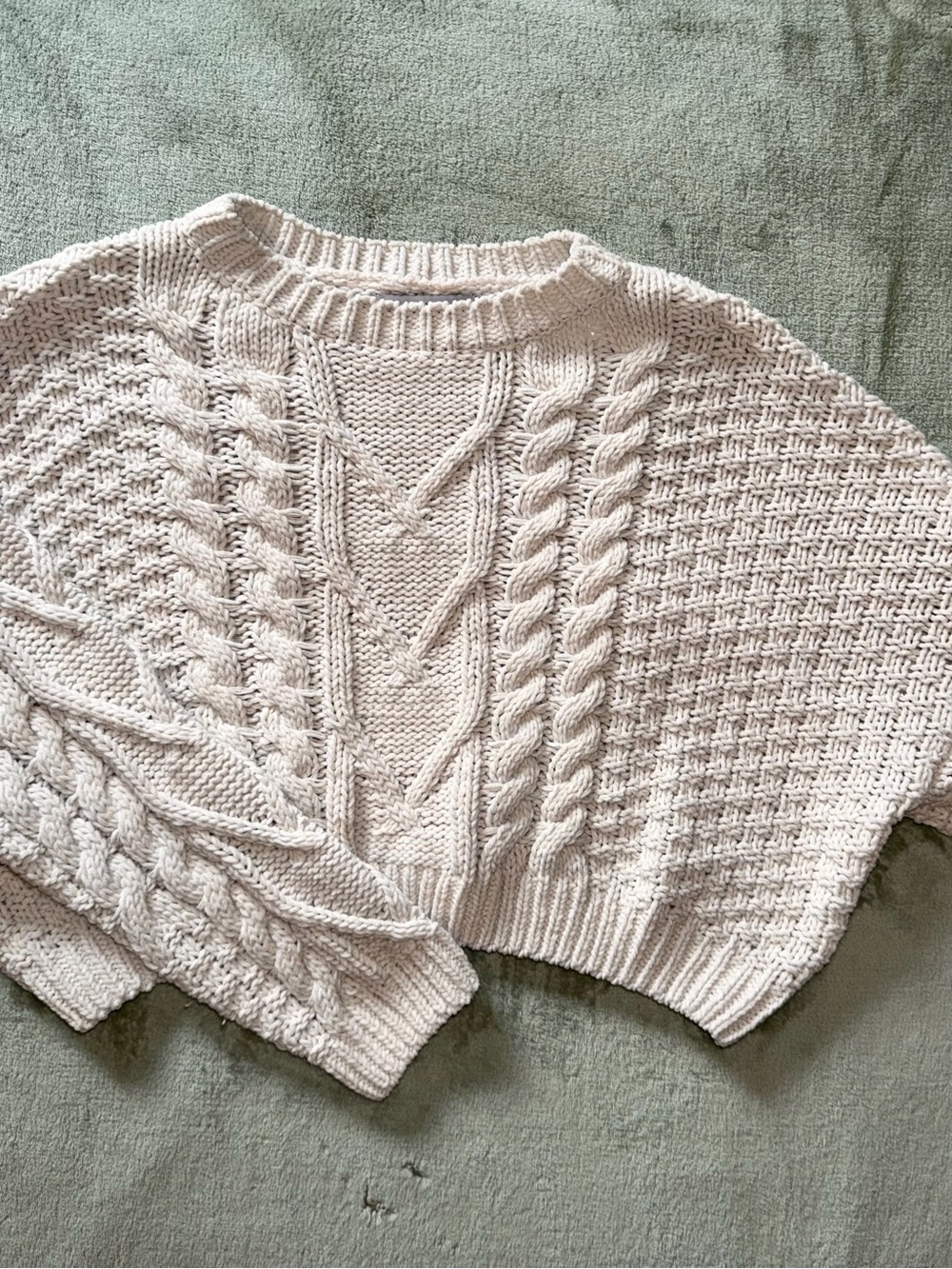 Adika White Knit Crewneck Sweater